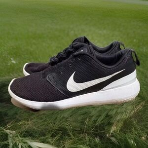 Nike Kids 7Y Roshe G Jr 909250-001 Black White Golf Cleats Shoes Sneakers Boys